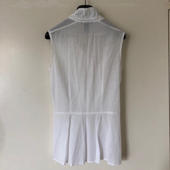 White Sleeveless Button Up - Picture 3 of 4